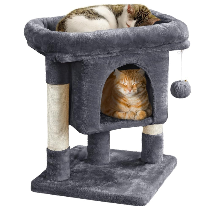 Yaheetech Kratzbaum 60 cm Kleiner Katzenkratzbaum, mit Katzenhöhle Plüsch Sisal, Katzenbaum Katzenmö