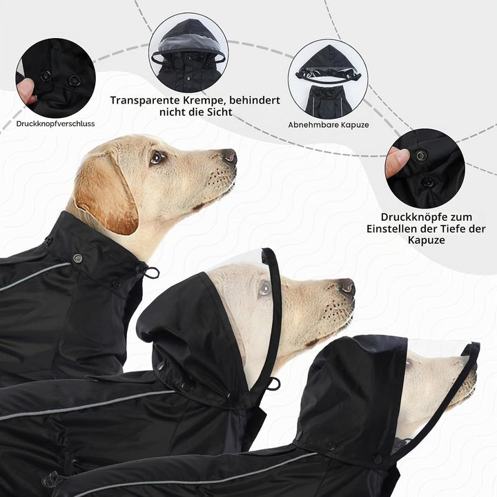 Hunderegenmantel, Wasserdichter Hundemantel mit Kapuze Regenmantel Kleiner Hund Wasserdichter Regenc