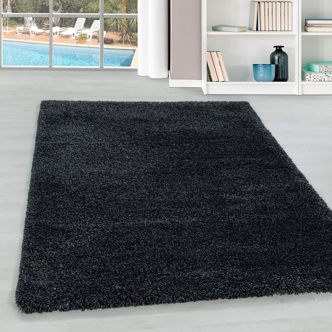 Hochflor Teppich Wohnzimmer Einfarbig Schlafzimmer Esszimmer Flur Läufer Unicolor &amp; Einfarbig Weich