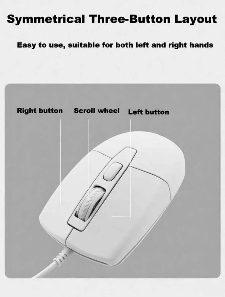 Kabelgebundene Maus USB C Geräuscharmes Klicken Optische Typ-C Mäuse mit 1.5m Kabel 1000 D-PI 3 Tast