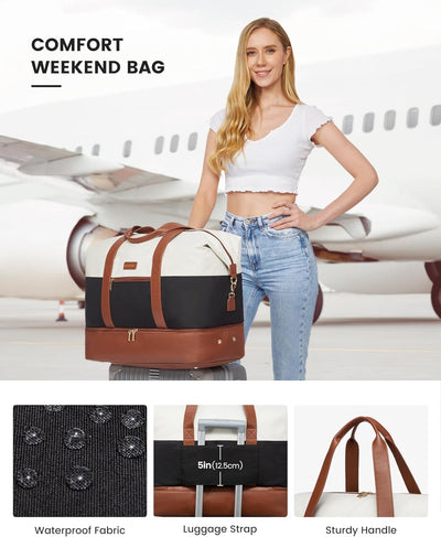 LOVEVOOK Reisetasche Damen, Sporttasche Weekender Handgepäck Tasche Für Flugzeug, Kliniktasche Gebur