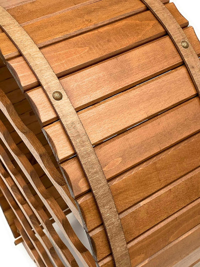 DanDiBo Weinregal Holz Stehend Weinfass 24 Flaschen Braun Flaschenregal Flaschenhalter