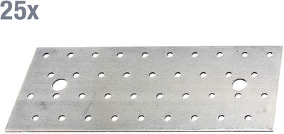 Alberts 847258 Lochplatte | sendzimirverzinkt | 200 x 80 mm | 25er Set 200 x 80 mm / 25 Stk., 200 x