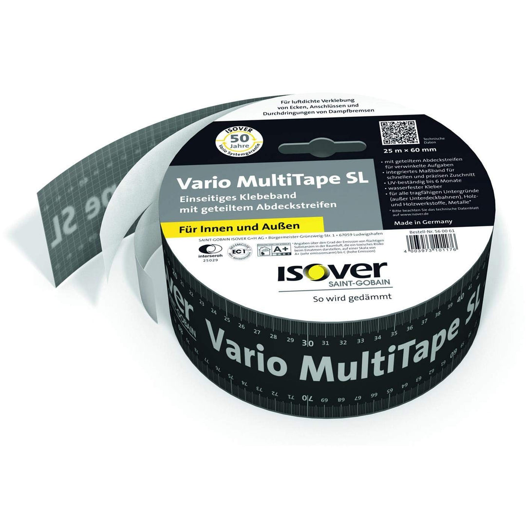 Isover Vario Multitape SL 25 m x 60 mm Klebeband mit geteiltem Abdeckstreifen für Dampfsperrfolien