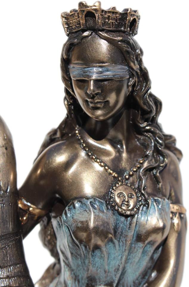 US 29,5 cm gebliebene griechische Göttin Fortuna Kaltgussbronze-Figur