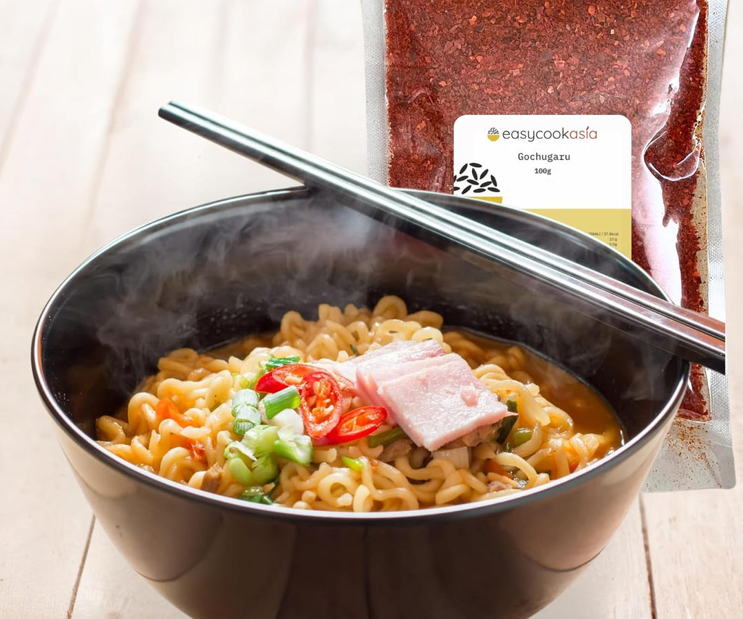 EasyCookAsia Gochugaru | Koreanische Gochugaru Chiliflocken in Plastik | 100g | Gochugaru Chili Flak