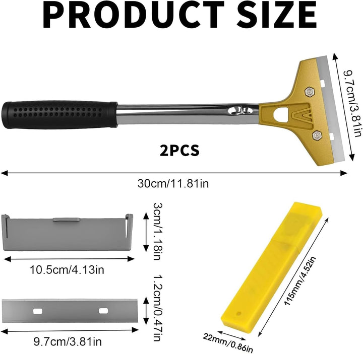 2 Stück Tapetenentferner Set mit 20 Ersatzklingen und Schutzhülle, 30 × 10cm Tapetenschaber mit Gumm