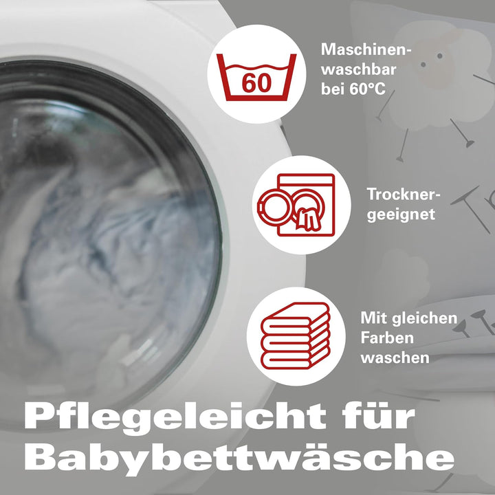 BaSaTex Kinder Baby Bettwäsche Set für Mädchen und Jungen | 100x135 cm + 40x60 cm | 100% Polyester M
