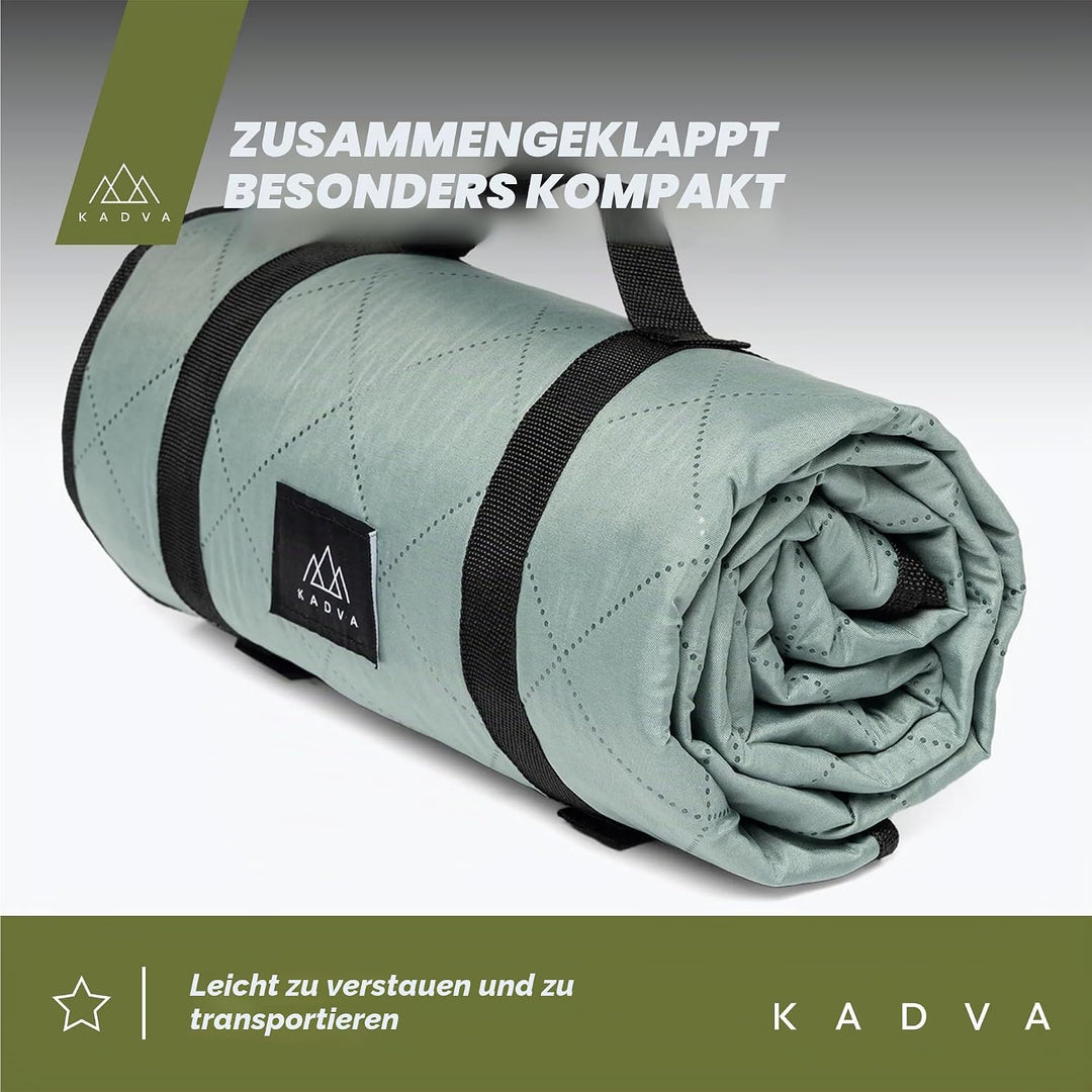 KADVA Picknickdecke Wasserdicht Rulo Graue Praktische Langlebige und Bequeme Outdoor Decke für die F