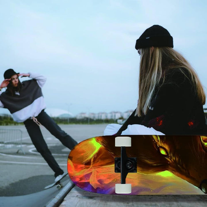 31-Zoll-Standard-Skateboard, 7 Lagen Ahorn-Board-Oberfläche, geeignet für Kinder, Jugendliche, Erwac