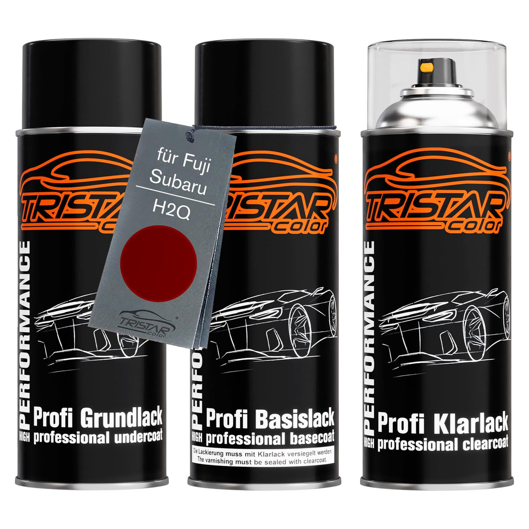 TRISTARcolor Autolack Spraydosen Set für Fuji/Subaru H2Q Venetian Red Perl Grundlack Basislack Klarl