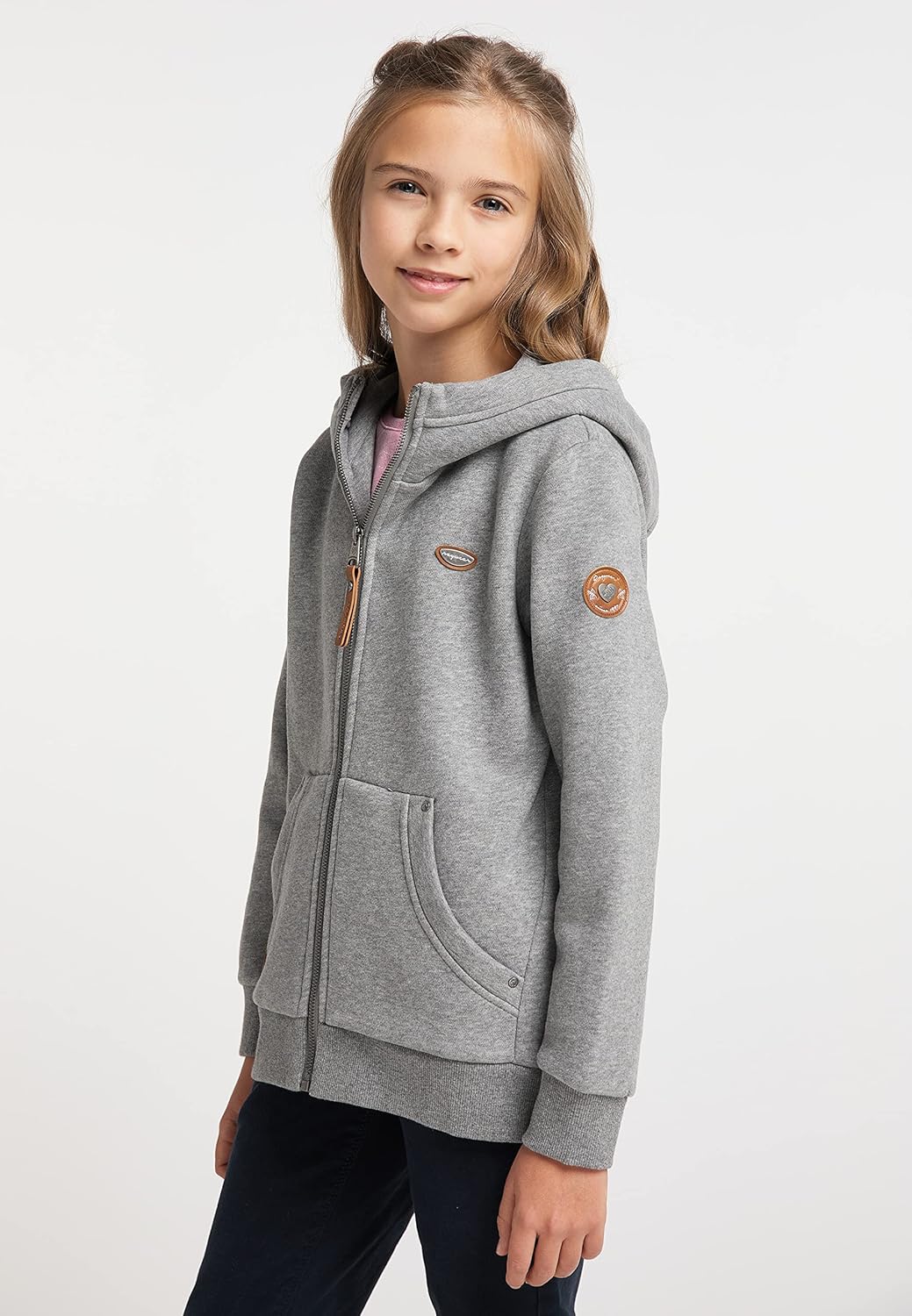 Ragwear Nesie Zip Mädchen Sweatjacke Sweatshirt mit Kapuze Übergangsjacke Jacke Cardigan Strickjacke