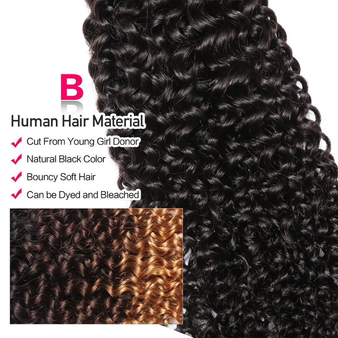 human hair Brasilian Kinky Curly Bundles 3 Bundles 80g/Bundle (Total 240g), 12x12x12 Inches, Natural