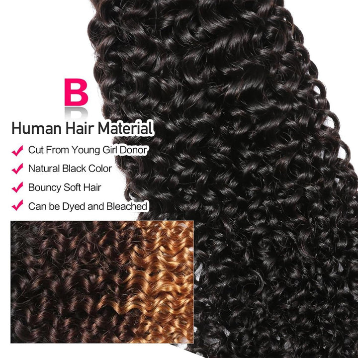 human hair Brasilian Kinky Curly Bundles 3 Bundles 80g/Bundle (Total 240g), 12x12x12 Inches, Natural