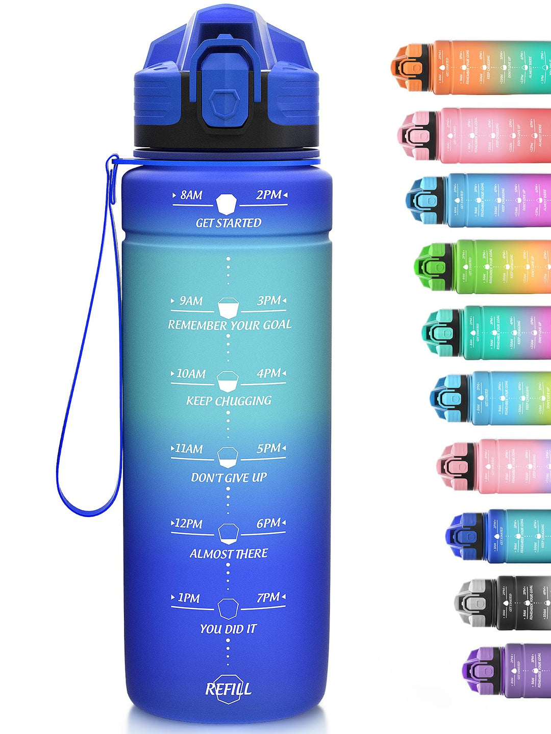 Sport Trinkflasche 500ml, 700ml, 1L, 1,5L Trinkflasche Kinder Auslaufsicher, BPA-frei Tritan Motivie