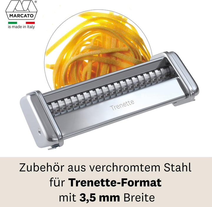 Marcato Nudelmaschinen-Aufsatz, für Trenette, 3,5 mm Schnitt, verchromter Stahl, Hergestellt in Ital