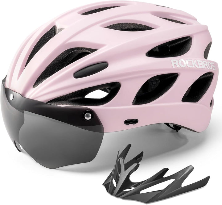ROCKBROS Fahrradhelm Rennrad Helm Radhelm mit Abnehmbaren Visier Cityhelm Leichter Stadthelm für Dam