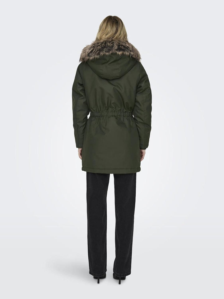 ONLY Damen Mantel XS Rosin/Detail:BROWN FUR, XS Rosin/Detail:BROWN FUR
