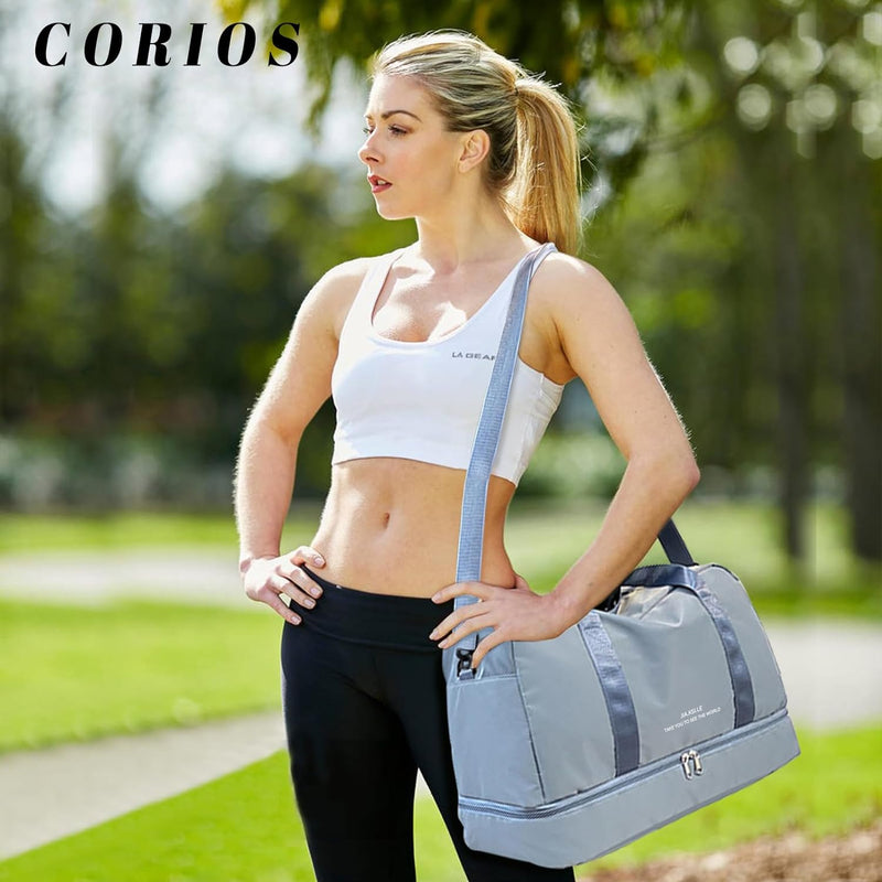 CORIOS Nylon Sporttasche für Herren/Damen Reisetaschen Duffle Bag Weekender Übernachtung Tasche Fitn