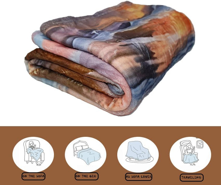 Decke pferdemotiv 130x150cm Sanft Flanell Flauschig und Warme,3D Pferdemuster Wohndecke als Sofadeck