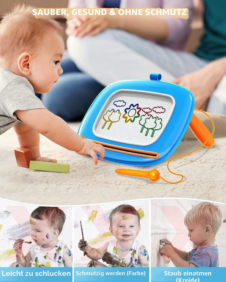 Kikapabi Magnetisches Zeichenbrett für Kleinkinder – Geschenk zum 1. Geburtstag für Mädchen und Jung