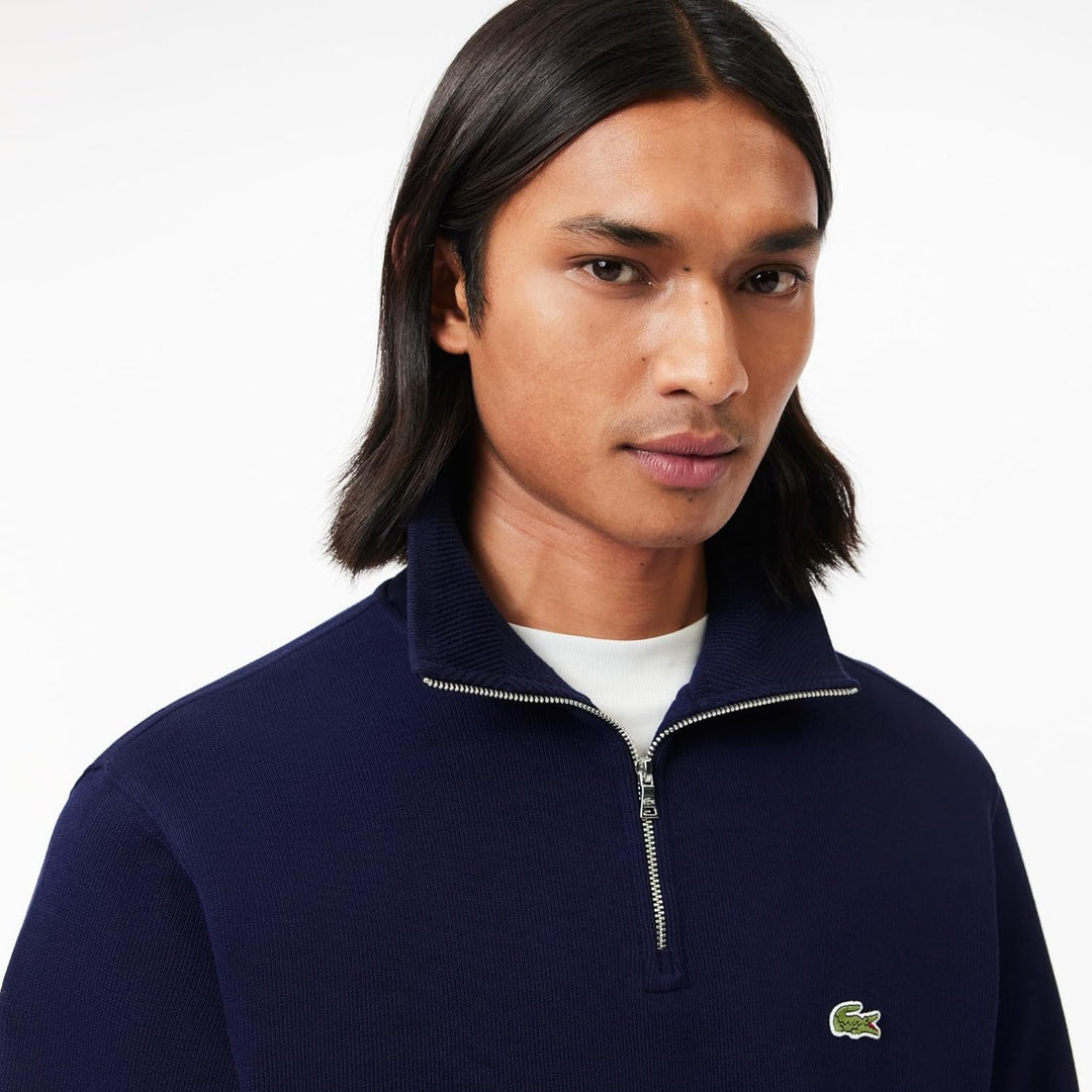 Lacoste Herren Sweatjacke SH1927, Männer Sweatshirt Reissverschluss,Regular Fit, M Marine