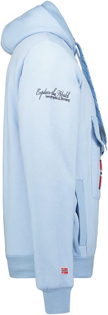 Geographical Norway GYMCLASS Men - Herren Kapuzenpullover Hoody S Hellblau, S Hellblau