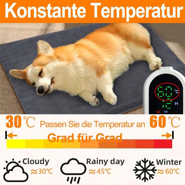 70*45cm Haustier Heizkissen Grosse Hunde Heizmatte Anti Biss Katzen Heizkissen Wärmematte Hund Anti