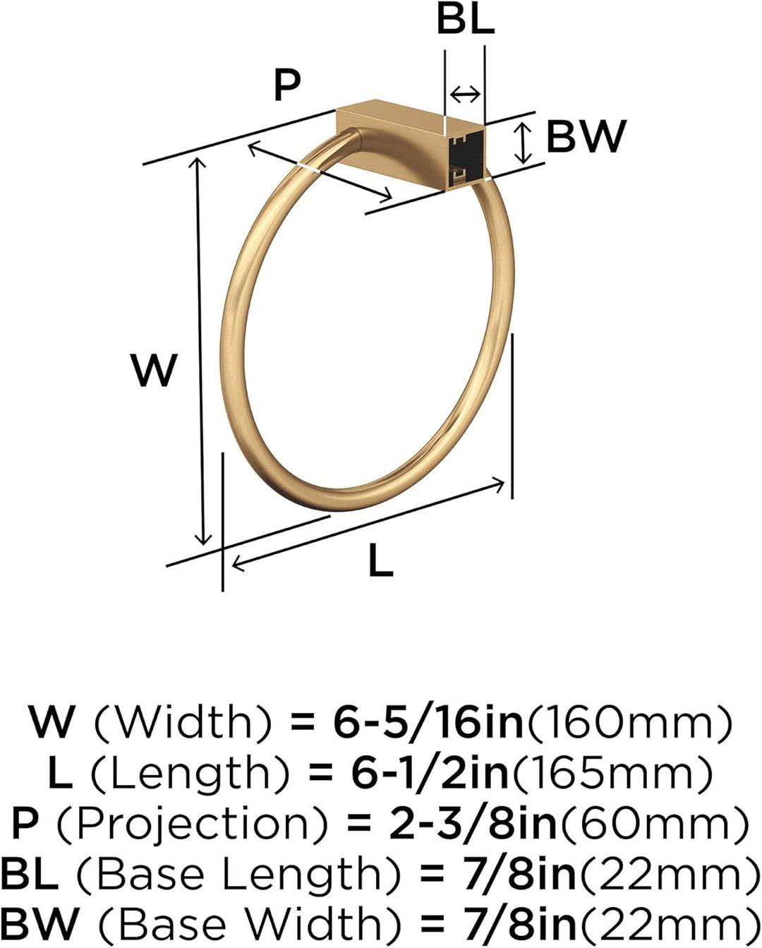 Amerock BH36082CZ Denkmal Handtuchring, Champagner-Bronze, Towel Ring Champagner-bronze Towel Ring 1