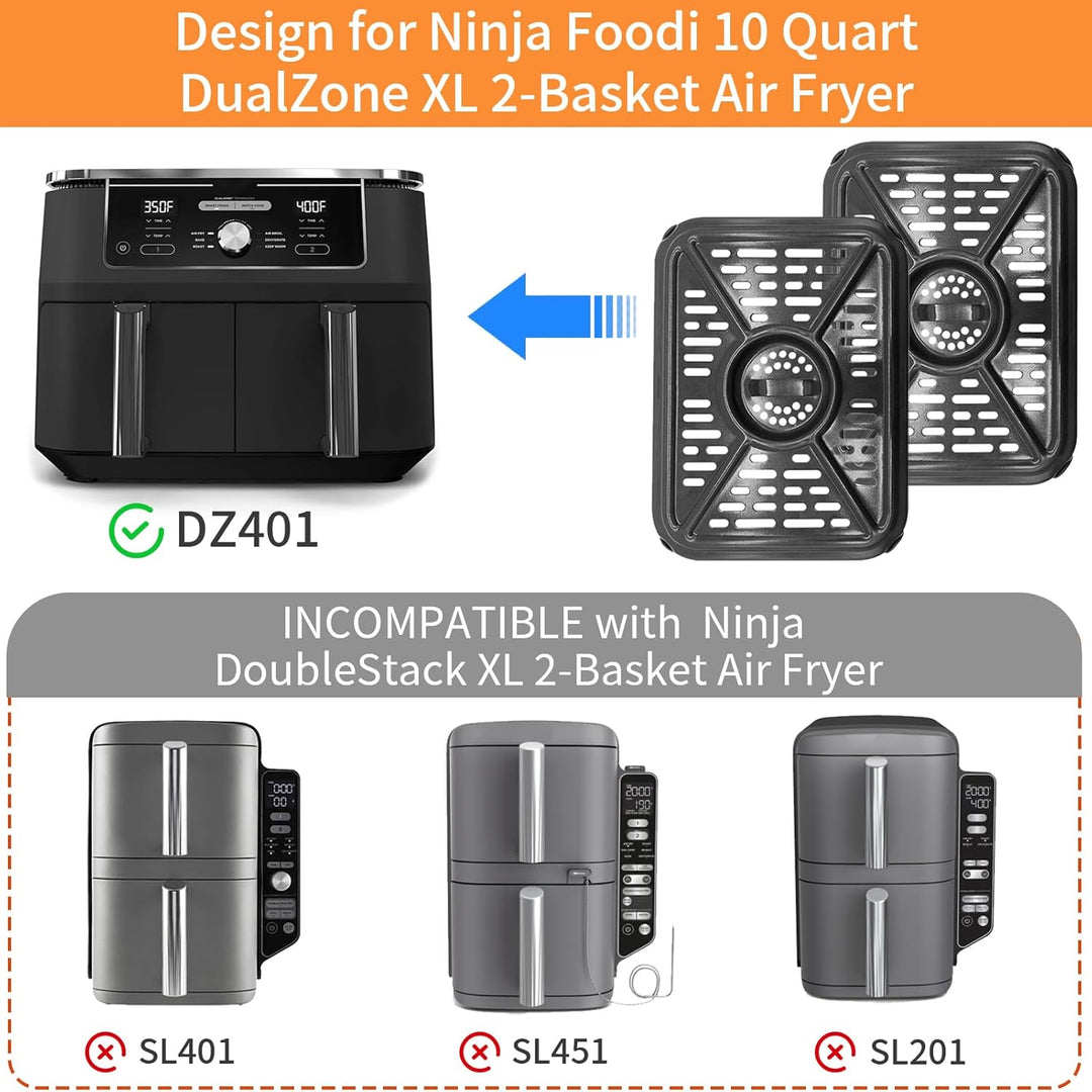 Luftfräter Grillplatte für Ninja Foodi AF500UK 10.4L 7 in 1 AF400UK 9.5L 6 in 1 DualZone 2 Schublade