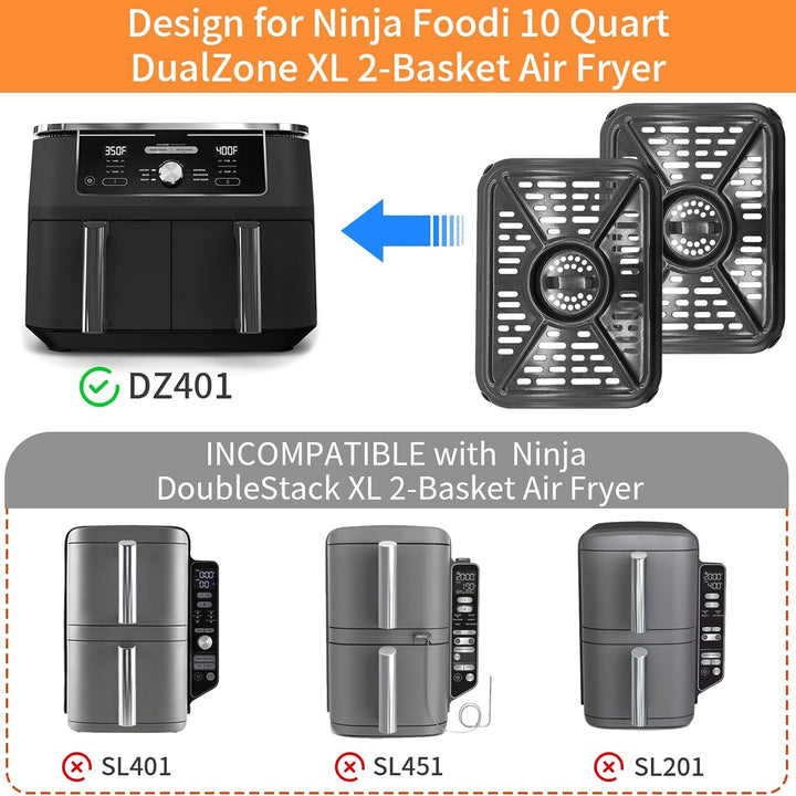 Luftfräter Grillplatte für Ninja Foodi AF500UK 10.4L 7 in 1 AF400UK 9.5L 6 in 1 DualZone 2 Schublade