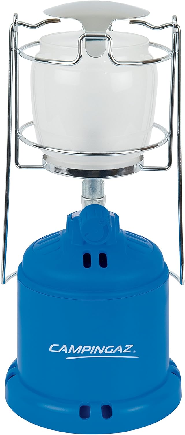 Campingaz 2000010189 Gaslampe Camping 206, blau, Gr. L & Glühstrumpf Grösse, Weiss, 9 x 11 x 1 cm