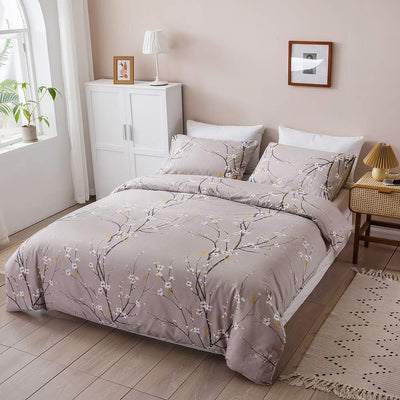 OLDBIAO Bettwäsche 3er Set Mikrofaser Bettbezug 200x220 cm und Kissenbezüge 80x80 cm, Ästhetisch Blu