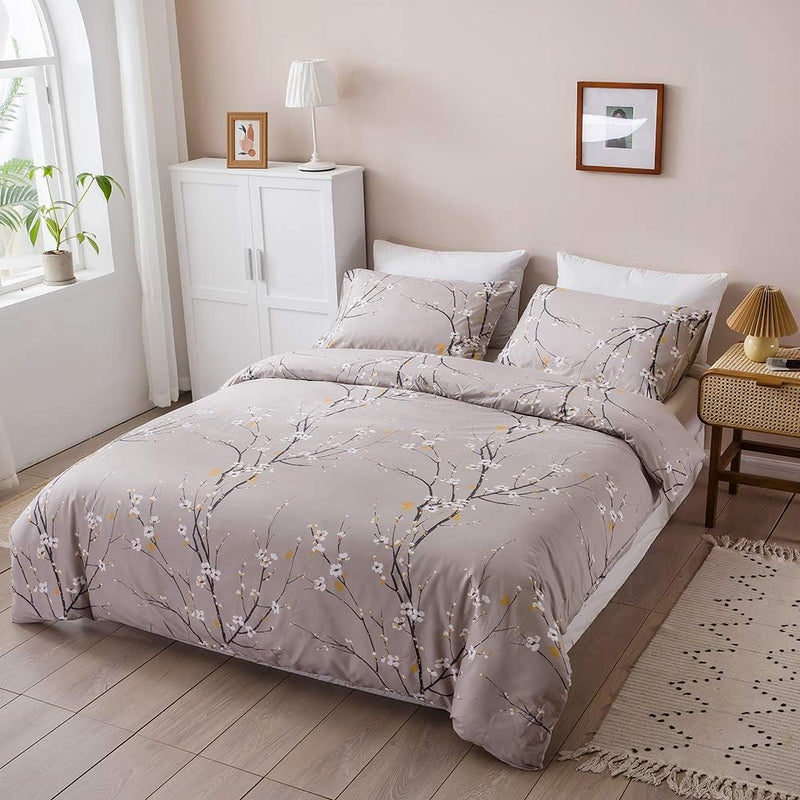 OLDBIAO Bettwäsche 3er Set Mikrofaser Bettbezug 200x220 cm und Kissenbezüge 80x80 cm, Ästhetisch Blu