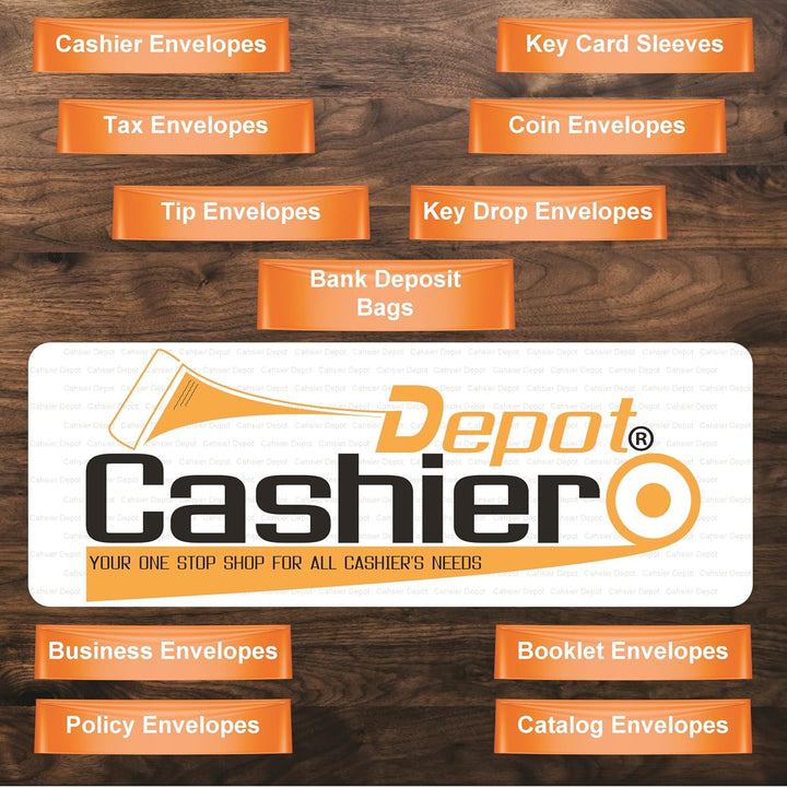 Cashier Depot Manipulationssichere Bankeintüten, 22,9 x 30,5 cm, transparent, serialisierte Nummerie