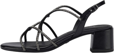 Tamaris Damen Sandaletten, Frauen Sandalen,TOUCHit-Fussbett 37 EU Schwarz Black Metallic, 37 EU Schw