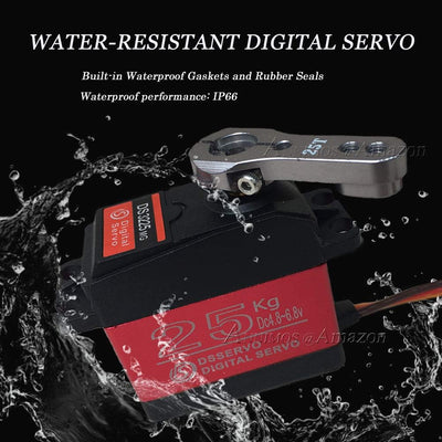 ANNIMOS 25kg Digitales Servo Vollmetallgetriebe Hohes Drehmoment Wasserdicht für RC Auto Raupenrobot