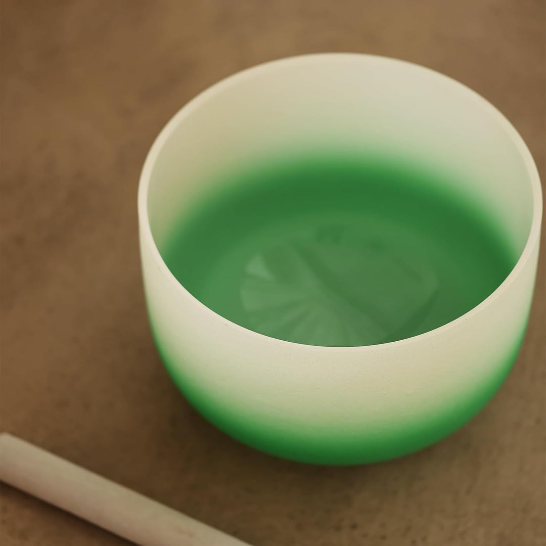 Hye-eun 432hz Kristall Klangschalen Set,6-12 Zoll Farbgradient Crystal Singing Bowl 7 chakren,Medita