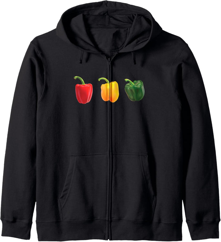 Rote, gelbe und grüne Paprika Kapuzenjacke