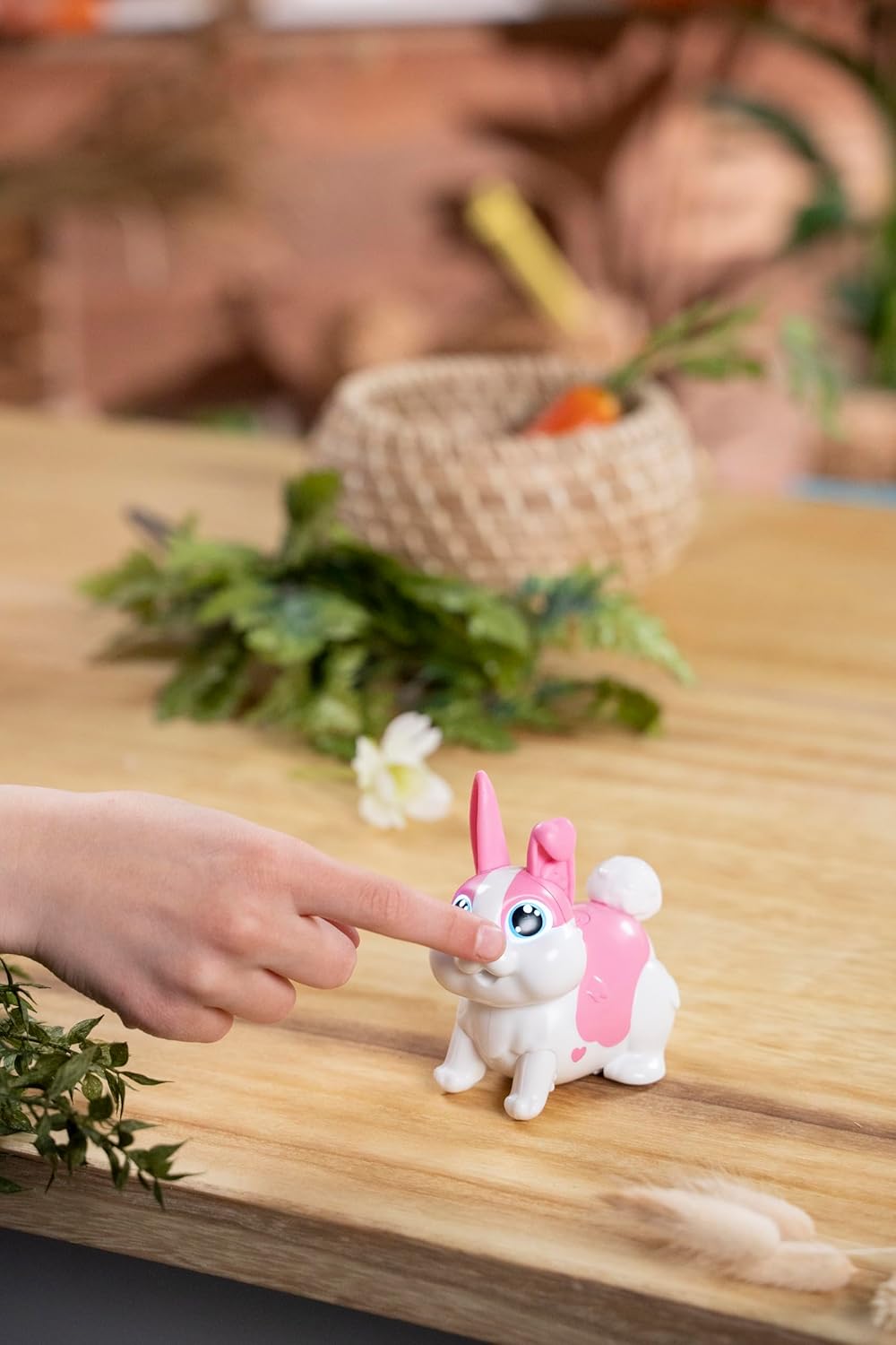 Animagic Let's Go Bunny Pink, Spielzeug für Kinder ab 5 Jahren, Interaktives Plüschkaninchen Rosa -