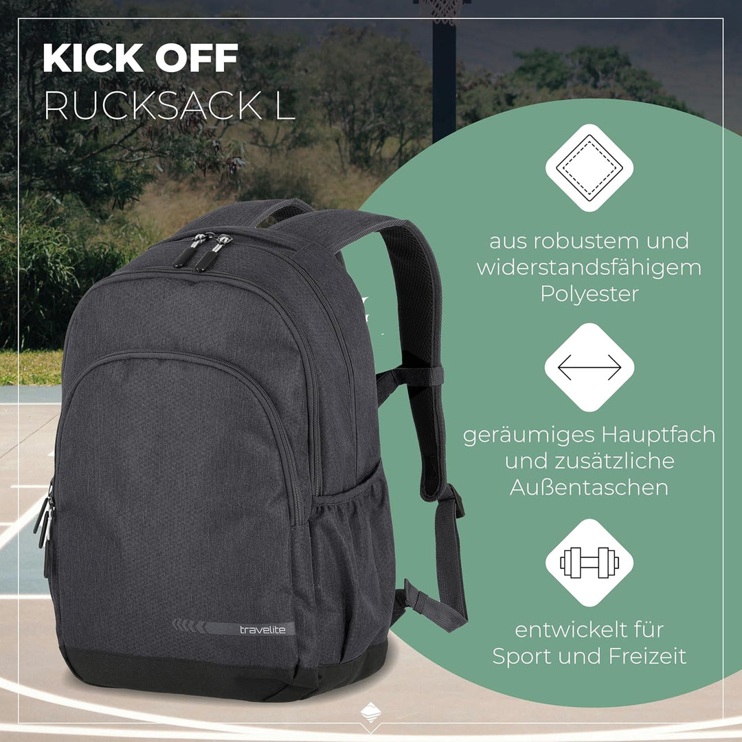 travelite Handgepäck Rucksack Grösse L erfüllt IATA Bordgepäck Mass, Gepäck Serie Kick Off: Praktisc