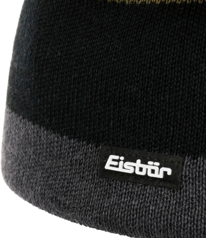 Eisbär Miron 2.0 Beanie Strickmütze Wintermütze Streifenmütze Skimütze Mit Futter, khaki