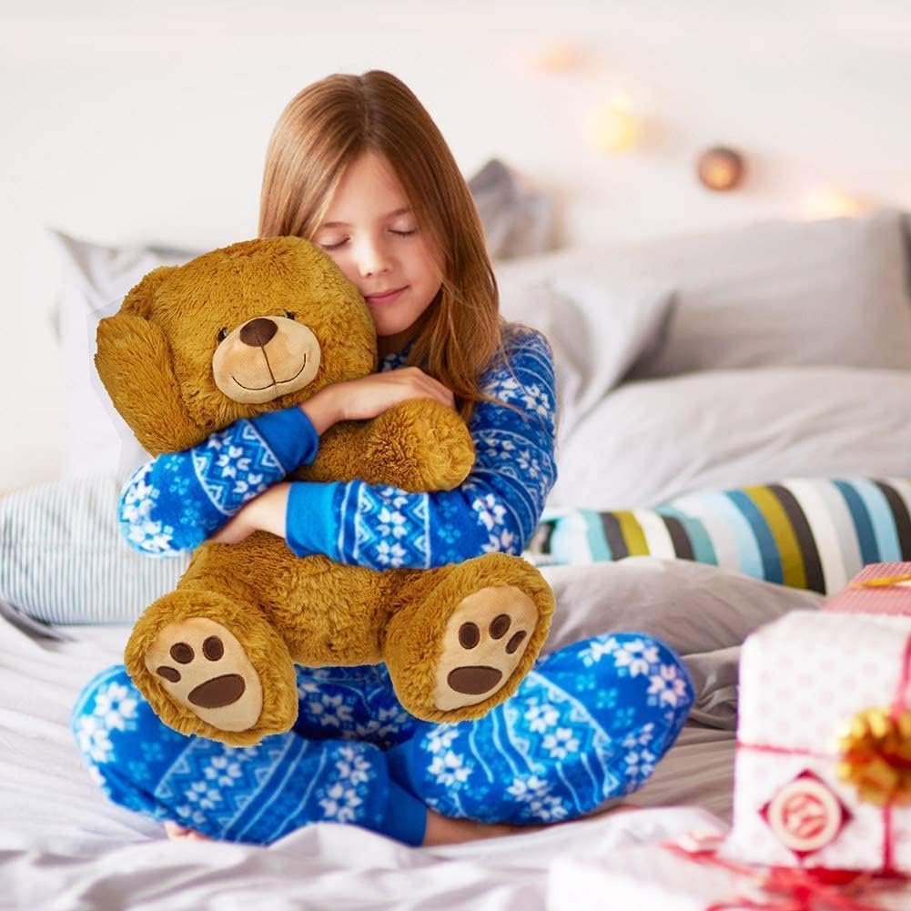 LotFancy Teddybär Kuscheltier 50cm, Plüschtier Stofftier Teddy, Süsses Geschenk für Kinder Mädchen F