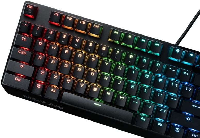 ASUS ROG PBT Doubleshot Keycap Set (Tastenkappen, robustes PBT, verkürzter Schaft, mittelhohe Profil