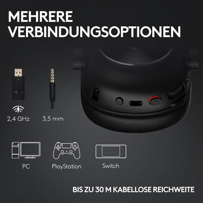Logitech G PRO X 2 LIGHTSPEED Wireless Gaming Headset, abnehmbares Boom-Mic, 50-mm-Graphen-Treiber,