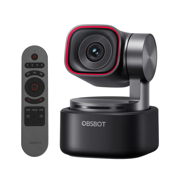 OBSBOT Tiny 3 mit Fernbedienung, PTZ 4K-Webcam mit Spatial Audio, Tri-Mikrofon, 1/1,28"-Sensor, DGG
