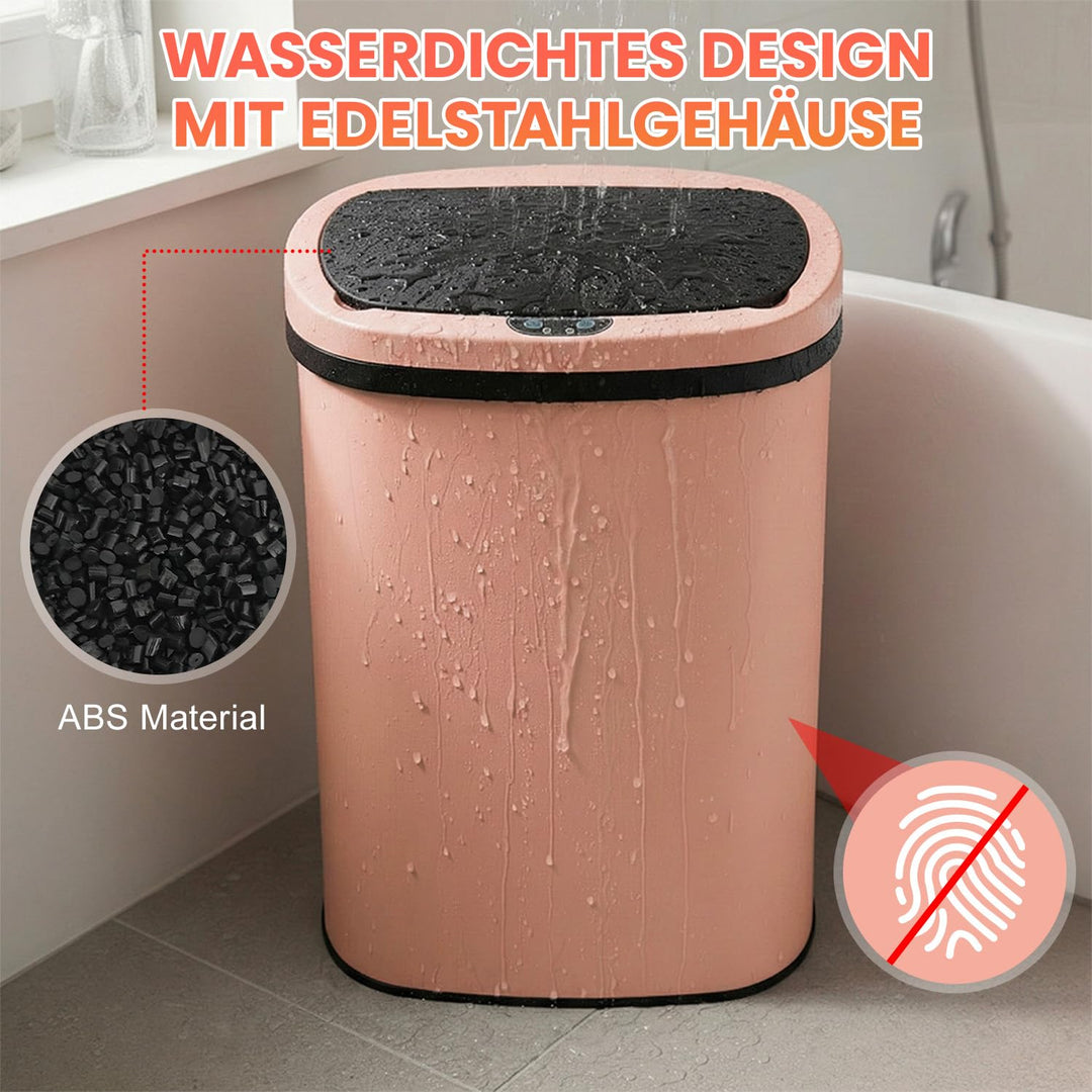 FDW Mülleimer mit Sensor & Deckel, Edelstahl, 50 L Küchenmülleimer, Smart, Automatisch, Berührungslo