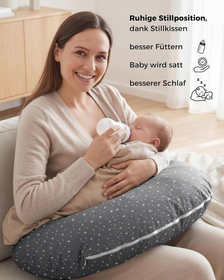 Stillkissen Seitenschläferkissen, XXL Schwangerschaftskissen | 190cm gross, ergonomisch weich: entsp