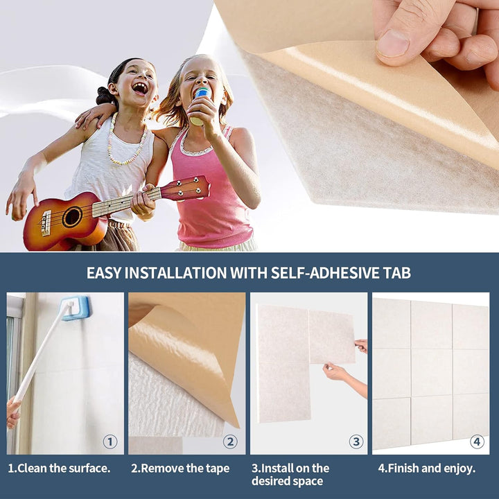 Rdutuok 12 Stück Selbstklebend Akustikplatten,30 x 30 x 1 cm Akustik Absorber Akustik Panel für Tons