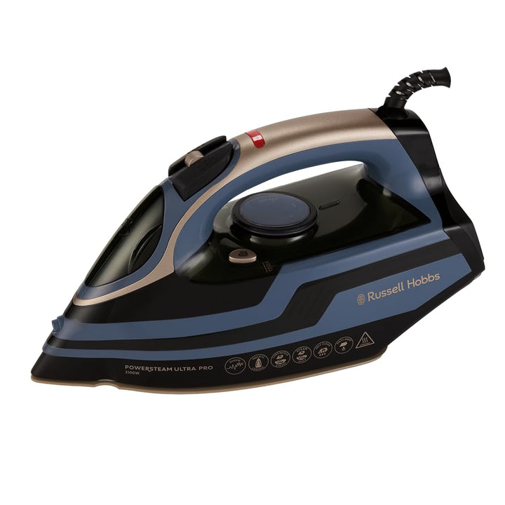 Russell Hobbs Dampfbügeleisen, 3100W, 210g Extra-Dampfstoss, Blau Powersteam Ultra Pro 3100W, Powers